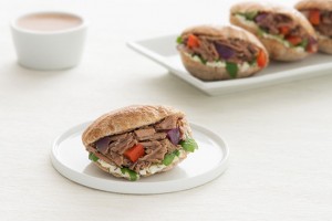 Beef & Pepper Stuffed Mini Pitas Recipe
